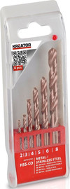 KREATOR סט 6 מקדחי מתכת 2-8 מ"מ KREATOR קרייטור KRT012701